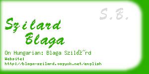 szilard blaga business card